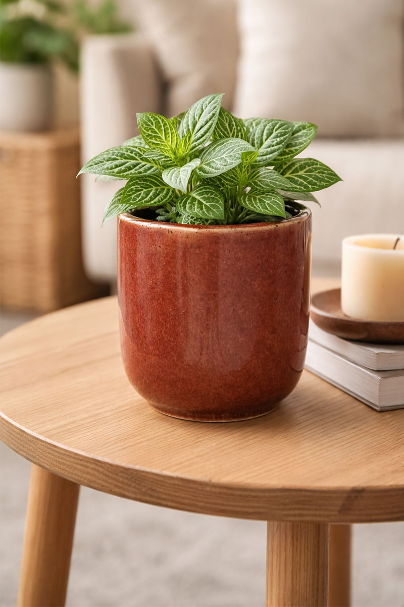 Nine - Ø7xH7cm - Rot/Braun