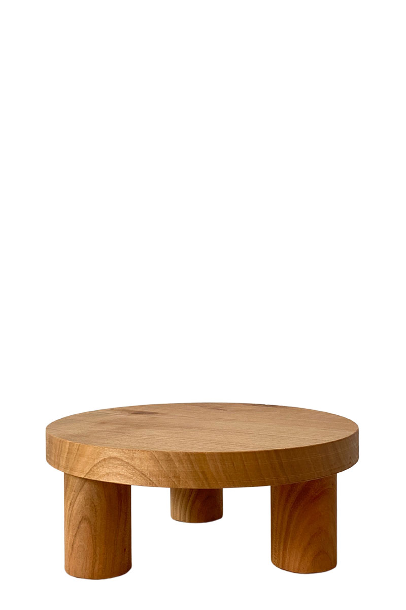 Pflanzenplatte - Ø20xH8cm - Kirschbaumholz