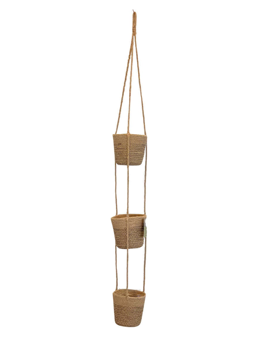 Jute Hänger dreifach - Ø13.5xH13.5cm - Natur
