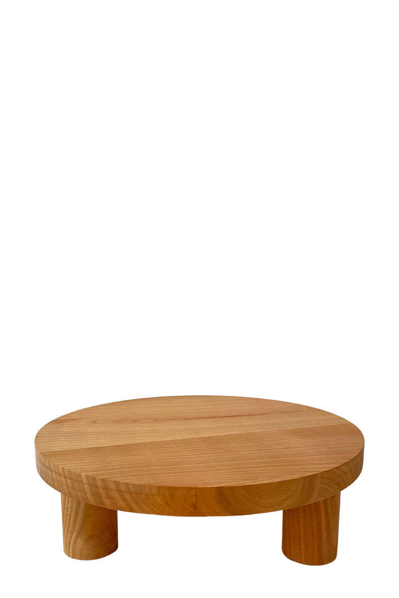 Pflanzenplatte - Ø25xH8cm - Kirschbaumholz