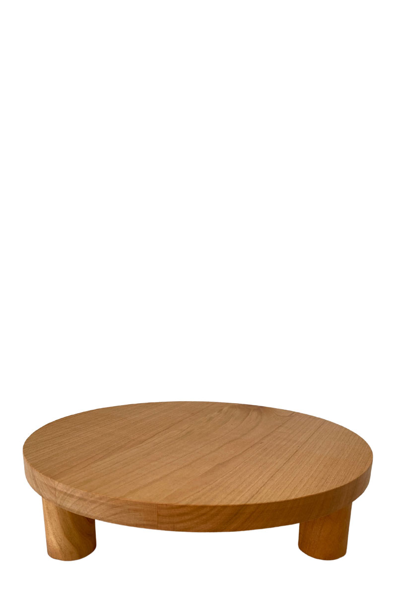 Pflanzenplatte - Ø30xH8cm - Kirschbaumholz
