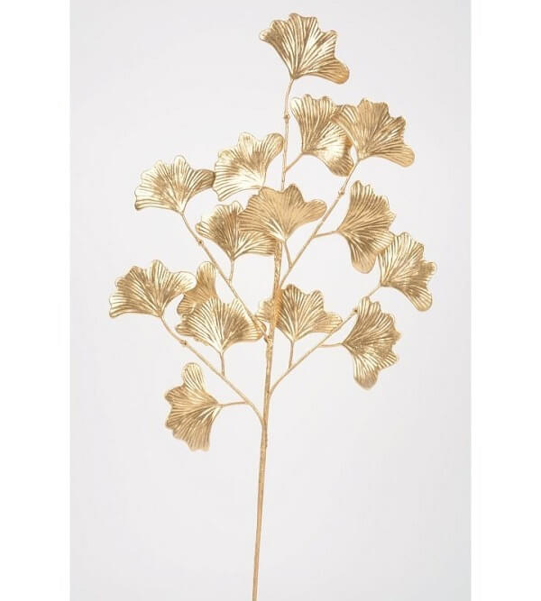 Kunstblume - Zweig Ginkgo gold - 61cm