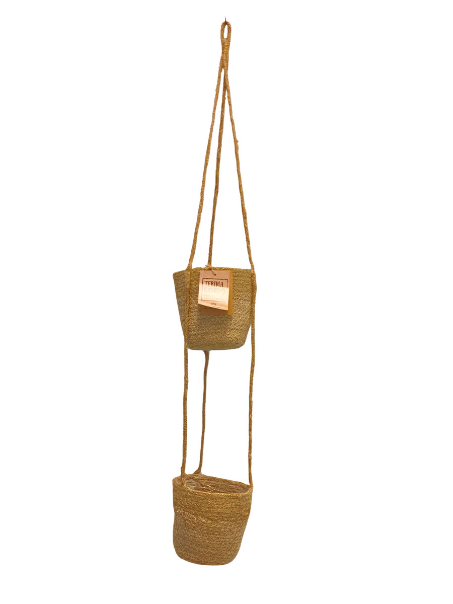 Jute Hänger doppelt - Ø13.5xH13.5cm - Natur
