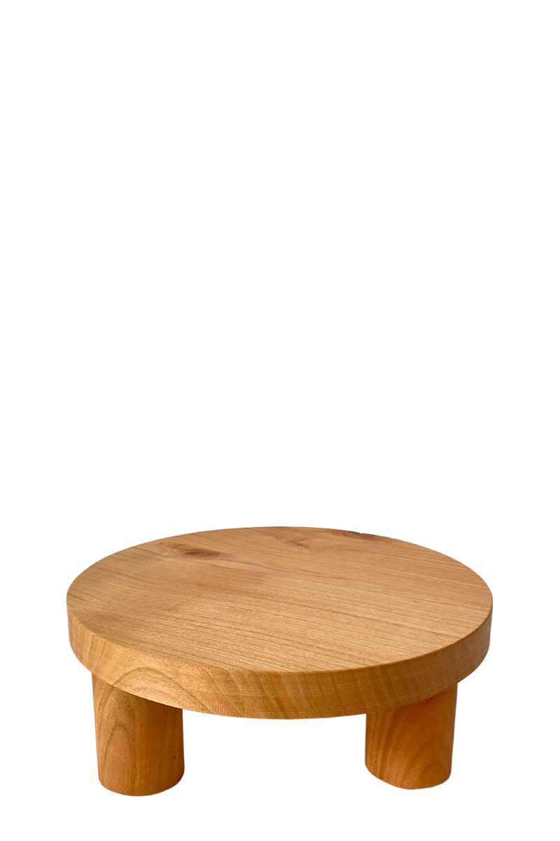 Pflanzenplatte - Ø20xH8cm - Kirschbaumholz