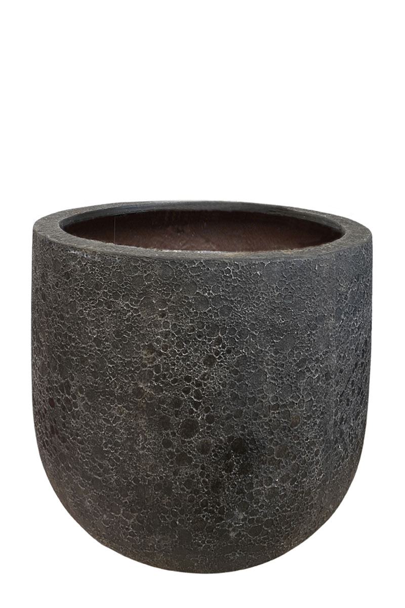 High U Pot Lava - Ø55xH55cm - Vulkan Schwarz