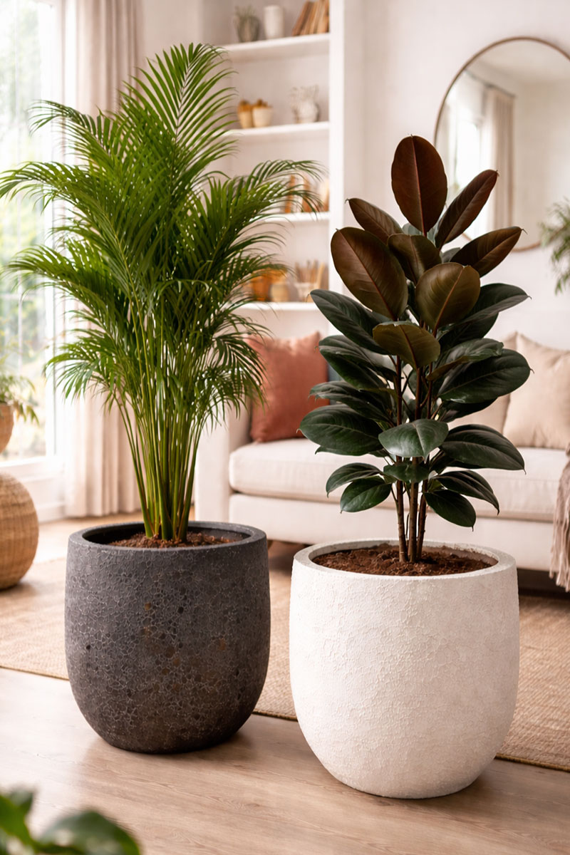 High U Pot Lava - Ø35xH35cm - Vulkan Schwarz